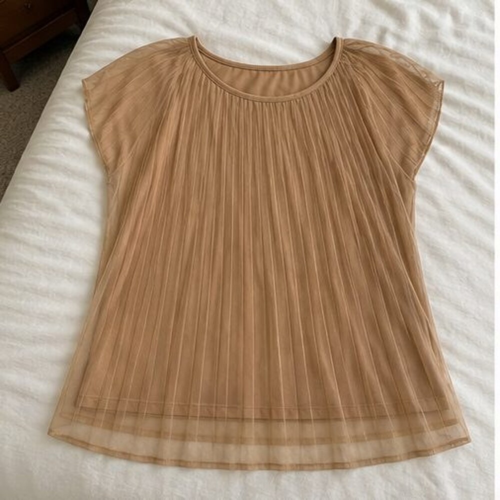 Camel Pleated Blouse